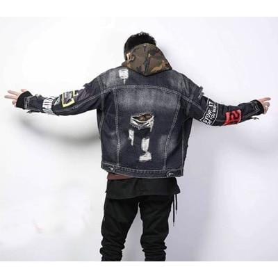 Patched vintage denim jacket