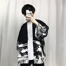 Load image into Gallery viewer, Japanese kimono dragon wave T-shirt