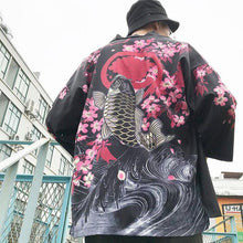 Load image into Gallery viewer, Sakura fish Japanese kimono style T-shirt