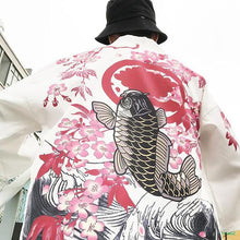 Load image into Gallery viewer, Sakura fish Japanese kimono style T-shirt