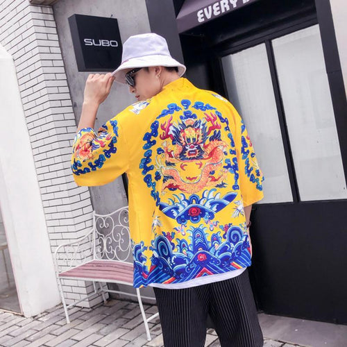 Okinawan dragon kimono T-shirt