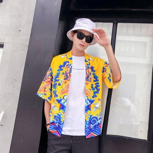 Okinawan dragon kimono T-shirt