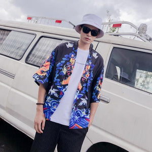 Okinawan dragon kimono T-shirt