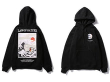 Load image into Gallery viewer, Japanese lazy cat tsunami hoodie