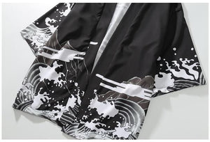 Japanese kimono dragon wave T-shirt
