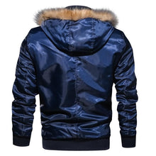 Load image into Gallery viewer, Fur collar military flight jacket