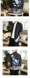 Cloud wave Japanese kimono style T-shirt