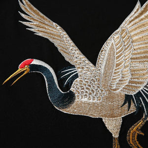 Chinese crane embroidery T-shirt