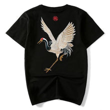 Load image into Gallery viewer, Chinese crane embroidery T-shirt