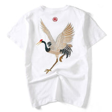 Load image into Gallery viewer, Chinese crane embroidery T-shirt