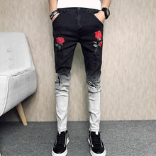 Load image into Gallery viewer, Double rose 2 color jeans