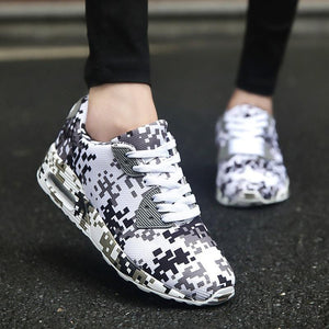 Digital camo & solid trainers