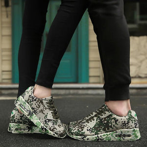 Digital camo & solid trainers