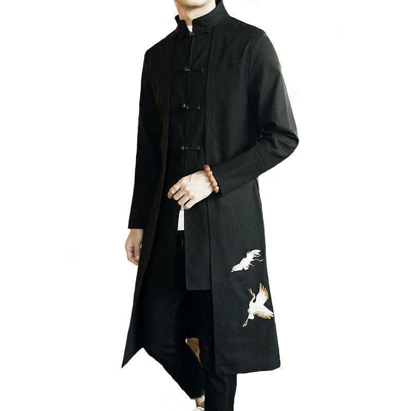 Flying crane trench coat