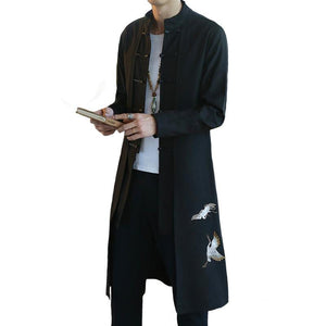 Flying crane trench coat