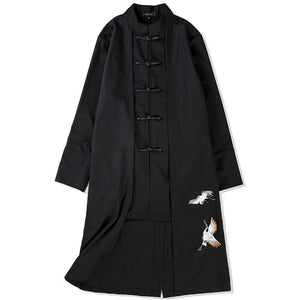 Flying crane trench coat