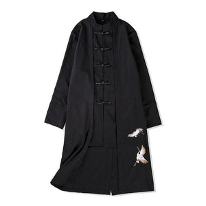 Flying crane trench coat