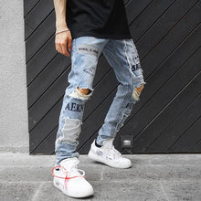 Load image into Gallery viewer, Graffiti reflector jeans