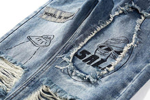 Load image into Gallery viewer, Graffiti reflector jeans