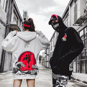 Rising waves Kanji hoodie