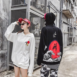 Rising waves Kanji hoodie