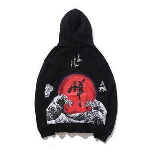 Rising waves Kanji hoodie