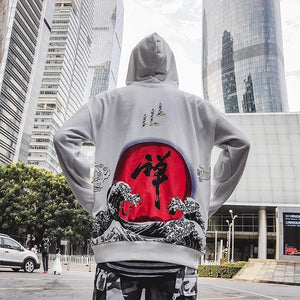 Rising waves Kanji hoodie