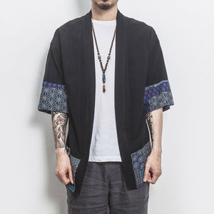 Japanese style linen kimono T-shirt