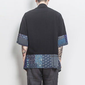 Japanese style linen kimono T-shirt