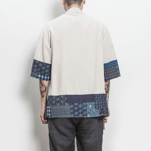 Japanese style linen kimono T-shirt