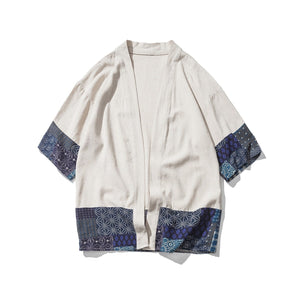 Japanese style linen kimono T-shirt