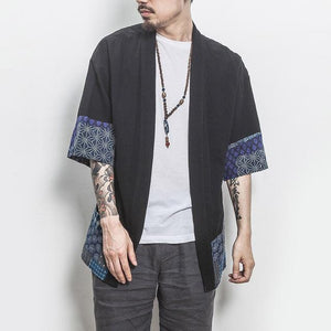 Japanese style linen kimono T-shirt