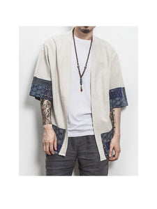 Japanese style linen kimono T-shirt