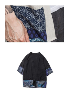 Japanese style linen kimono T-shirt