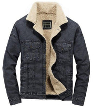 Load image into Gallery viewer, Fleece lining casual denim jacket