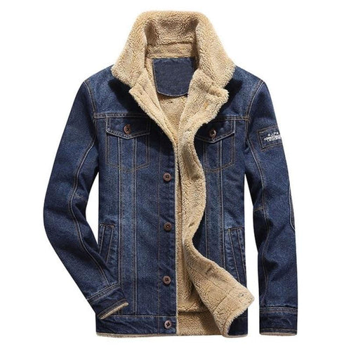 Brown fleece denim jacket