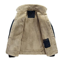 Load image into Gallery viewer, Brown fleece denim jacket