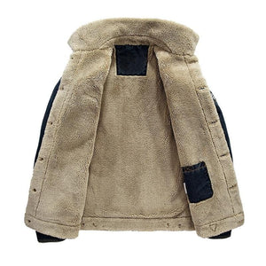 Brown fleece denim jacket