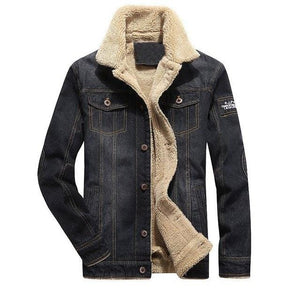 Brown fleece denim jacket