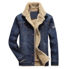 Load image into Gallery viewer, Brown fleece denim jacket