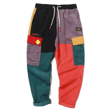 Load image into Gallery viewer, Corduroy patchwork street style pants