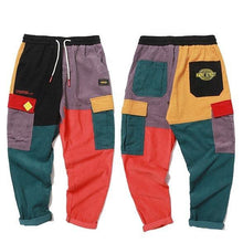 Load image into Gallery viewer, Corduroy patchwork street style pants