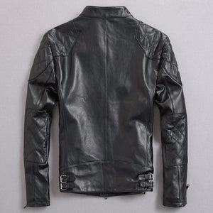 Genuine sheepskin leather jacket for men