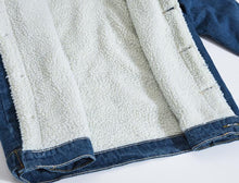 Load image into Gallery viewer, Denim slim fit fleece lined jacket