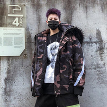 Load image into Gallery viewer, Large hood reflector camo jacket