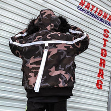 Load image into Gallery viewer, Large hood reflector camo jacket
