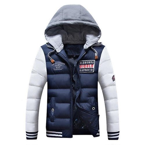 Varsity puffy hooded jacket