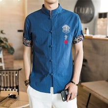 Load image into Gallery viewer, Traditional Chinese button down half sleeve shirt