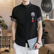 Load image into Gallery viewer, Traditional Chinese button down half sleeve shirt