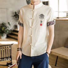 Load image into Gallery viewer, Traditional Chinese button down half sleeve shirt